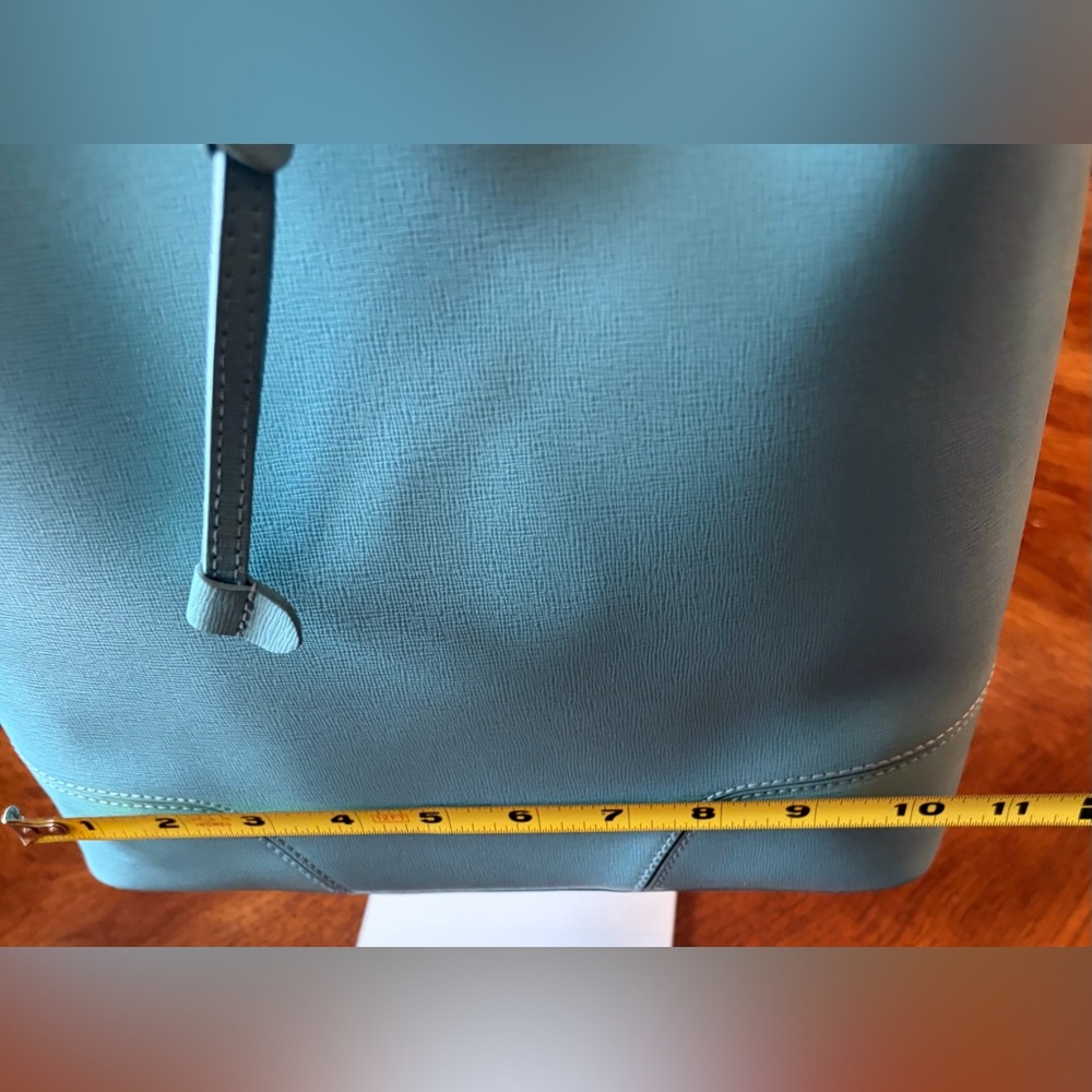 Furla Aquamarine Stacy Leather Drawstring Bucket Bag with Pouch - Picture 8 of 13